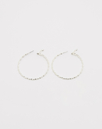 Orecchini A Cerchio Echtzeit In Acciaio Inox, Con Ciondolo A Goccia Rimovibile, Zirconia, 2,2 Cm, Argento - 2