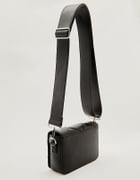 Black Faux Leather Crossbody Bag