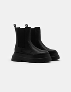 Black Chunky Sole Ankle Boots