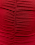 Red Short Sleeves Mini Dress