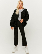 black chunky knit cardigan