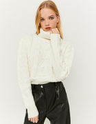 Maglione con Collo Alto Bianco
