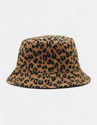 Brown Faux Leather Bucket Hat