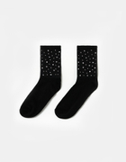 Black Socks with Pearls