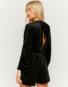 Schwarzes langärmliges Mini Kleid