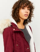 red fur lined parka