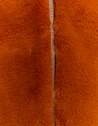 Brauner Mantel aus Kunstfell mit Kapuze
