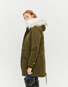 Hooded Padded Parka with Removable Faux fur