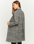Grey Check Print Coat