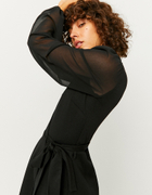 Schwarzer kurzärmliges Mini Kleid