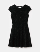 Schwarzes kurzärmliges Mini Kleid