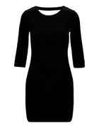 Velvet 3/4 Sleeves Mini Dress