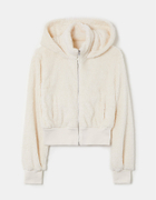 White Faux Fur Jacket with Hood