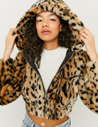 Leopard Print Faux Fur Jacket