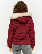 Red Padded Faux Fur Jacket