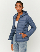 blue lightweight puffer jacket