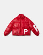 Red Cropped Puffer Jacket