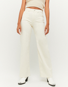 Pantalon Blanc Taille Haute Jambe Large