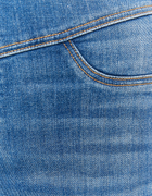 Niebieskie jeansy flare z wysokim stanem