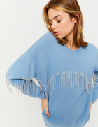 Blauer Pullover mit Fancy Details