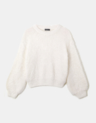 white fluffy jumper