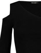 Schwarzer asymmetrischer Pullover