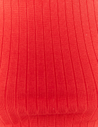 Red Knit T-Shirt with Mock Neck