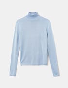 Niebieski sweter Basic z golfem