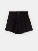 Black Very High Waist Shorts