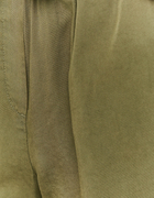 Grüne High Waist Paperbag leichte Shorts
