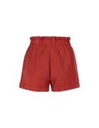 Red High Waist Paperbag Lightweight Shorts