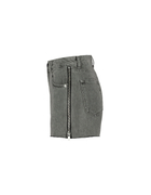 Grey Denim Shorts with Zip