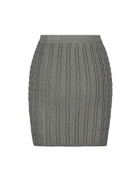 Grey Cable Knit Skirt 