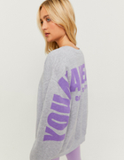 Graues bedrucktes Oversize Sweatshirt
