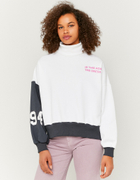 White Colorblock Oversize Sweatshirt