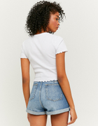 White Cropped Short Sleeves T-shirt