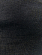 Black Basic Long Sleeves Crop Top