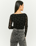 Black Top with Flocked Mesh