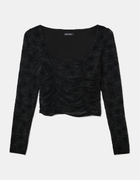 Black Top with Flocked Mesh