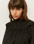 Black Blouse with Ruffles