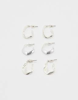 Set di 3 orecchini a cerchio argento | TALLY WEiJL
