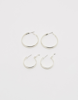 Set di 2 orecchini a cerchio argento | TALLY WEiJL