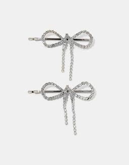 Set of 2 Bow-Shaped Hair Pins with Rhinestones | TALLY WEiJL
