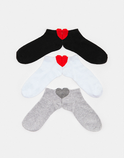 Confezione da 3 Paia di Calzini a Forma di Cuore | TALLY WEiJL