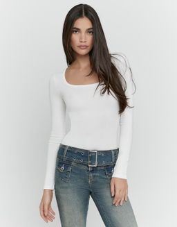 Body Basic Bianco a Maniche Lunghe | TALLY WEiJL