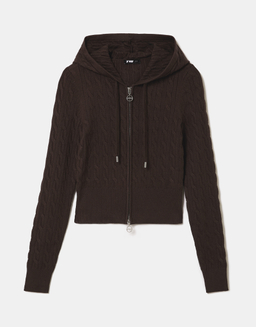 Brown Zip Up Cardigan | TALLY WEiJL