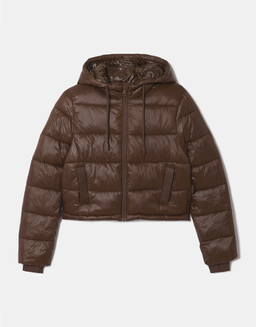 Veste matelassée marron ajustée à capuche | TALLY WEiJL