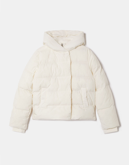 Weiße Gefütterte Jacke mit Kapuze | TALLY WEiJL