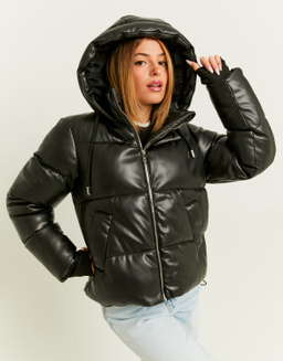 Piumino Nero in Finta Pelle | TALLY WEiJL