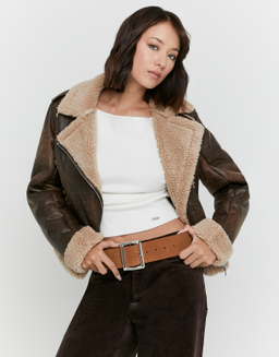 Brown Aviator Jacket | TALLY WEiJL